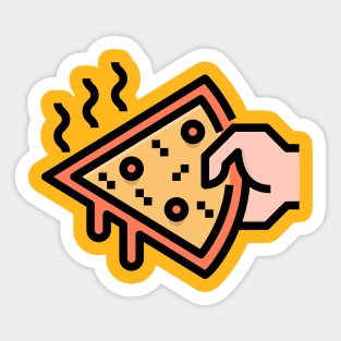 Hand Held Pizza Slice Sticker